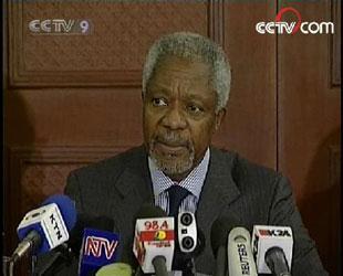 Former UN Secretary-General Kofi Annan arrived in Kenya Tuesday to try to broker a peace deal between the country's feuding political parties.(CCTV.com)