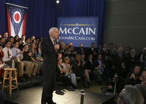 Republican presidential candidate John McCain speaks at a town hall meeting in Rocky River, Ohio Feb. 25, 2008. (Xinhua/Reuters, File Photo)