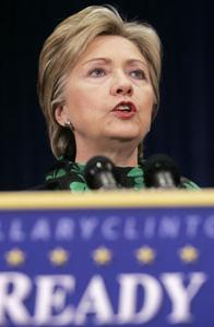 Democratic presidential candidate Senator Hillary Clinton delivers a campaign speech on the war in Iraq at George Washington University in Washington, Mar. 17, 2008. (Xinhua/Reuters Photo)