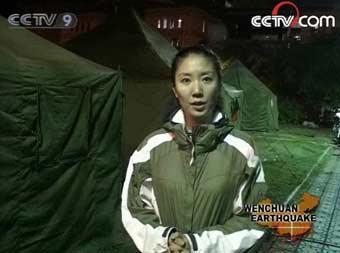 CCTV reporter Wang Mangmang has the latest update on the situation in Mianyang, one of the worst hit area.