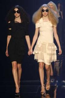 Models present creations from the Louis Vuitton Spring/Summer 2008