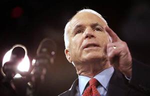 U.S. Republican presidential nominee Senator John McCain (R-AZ) speaks to supporters during a rally in Blue Bell, Pennsylvania October 14, 2008.(Xinhua/Reuters Photo)