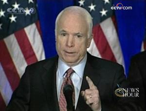 McCain appeared with a team of economic advisers. He vows to quickly take steps to restore confidence in the wilting US stock market, keep people in their homes and create jobs.(CCTV.com)