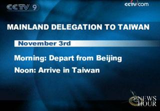 A delegation from the Chinese mainland will begin a week-long visit to Taiwan on Monday.