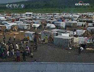 Displaced people at a camp in the Democratic Republic of Congo are pleading for international help.(CCTV.com)