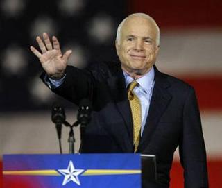 U.S. Republican presidential nominee Senator John McCain (R-AZ) speaks during his election night rally in Phoenix, November 4, 2008.REUTERS/Mike Blake