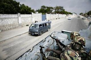 African Union (AU) peacekeeping forces patrol a street of Mogadishu, 2007.  (AFP/File/Jose Cendon)