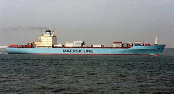 This undated image shows the 17,000-ton container ship Maersk Alabama, when it was operating under the name Maersk Alva, which has been hijacked by Somalia pirates with 20 crew members aboard, Wednesday April 8, 2009, while sailing from Salalah in Oman to the Kenyan port of Mombassa via Djibouti.(Xinhua/AFP Photo)