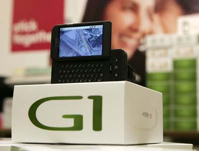 A Google TMobile G1 telephone is shown at a TMobile store in San Francisco, California October 21, 2008, after the device was put on sale to the public.(Xinhua/Reuters Photo)