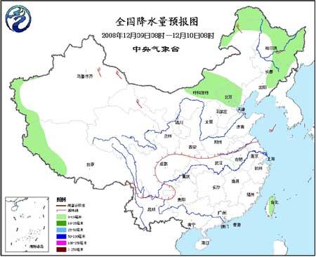 全国降水量预报图