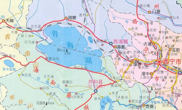 青海湖地图全图超清图片